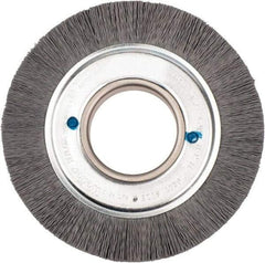 Weiler - 6" OD, 2" Arbor Hole, Crimped Nylon Wheel Brush - 1" Face Width, 1-1/4" Trim Length, 0.018" Filament Diam, 3,600 RPM - Industrial Tool & Supply
