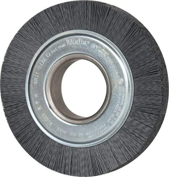 Weiler - 6" OD, 2" Arbor Hole, Crimped Nylon Wheel Brush - 1" Face Width, 1-1/4" Trim Length, 0.022" Filament Diam, 3,600 RPM - Industrial Tool & Supply