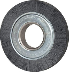 Weiler - 6" OD, 2" Arbor Hole, Crimped Nylon Wheel Brush - 1" Face Width, 1-1/4" Trim Length, 0.022" Filament Diam, 3,600 RPM - Industrial Tool & Supply