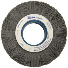Weiler - 6" OD, 2" Arbor Hole, Crimped Nylon Wheel Brush - 1" Face Width, 1-1/4" Trim Length, 0.06" Filament Diam, 3,600 RPM - Industrial Tool & Supply