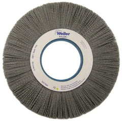 Weiler - 10" OD, Crimped Nylon Wheel Brush - 1" Face Width, 1-5/8" Trim Length, 0.04" Filament Diam, 1,800 RPM - Industrial Tool & Supply