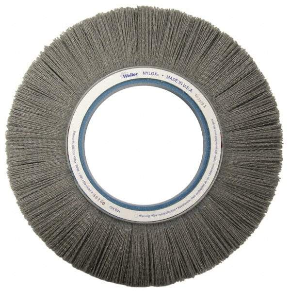 Weiler - 12" OD, Crimped Nylon Wheel Brush - 1-1/8" Face Width, 2-3/4" Trim Length, 0.04" Filament Diam, 1,800 RPM - Industrial Tool & Supply