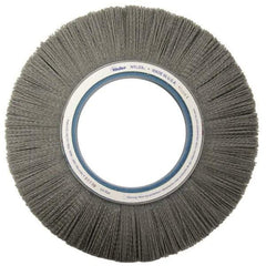 Weiler - 12" OD, Crimped Nylon Wheel Brush - 1-1/8" Face Width, 2-3/4" Trim Length, 0.04" Filament Diam, 1,800 RPM - Industrial Tool & Supply