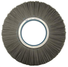Weiler - 14" OD, Crimped Nylon Wheel Brush - 1-1/8" Face Width, 3-3/4" Trim Length, 0.022" Filament Diam, 1,800 RPM - Industrial Tool & Supply