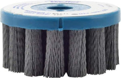 Weiler - 4" 180 Grit Silicon Carbide Crimped Disc Brush - Very Fine Grade, Plain Hole Connector, 1-1/2" Trim Length, 7/8" Arbor Hole - Industrial Tool & Supply