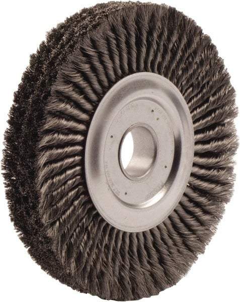 Weiler - 15" OD, 2" Arbor Hole, Knotted Steel Wheel Brush - 3/4" Face Width, 2" Trim Length, 0.016" Filament Diam, 5,000 RPM - Industrial Tool & Supply