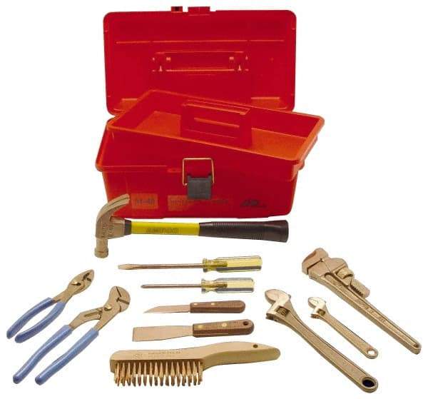 Ampco - 11 Piece Nonsparking Tool Set - Comes in Tool Box - Industrial Tool & Supply