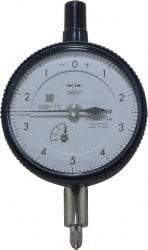 Mitutoyo - 0.025" Range, 0-5-0 Dial Reading, 0.0001" Graduation Dial Drop Indicator - 2-3/16" Dial, 0.01" Range per Revolution, 0.0001" Accuracy, Revolution Counter - Industrial Tool & Supply