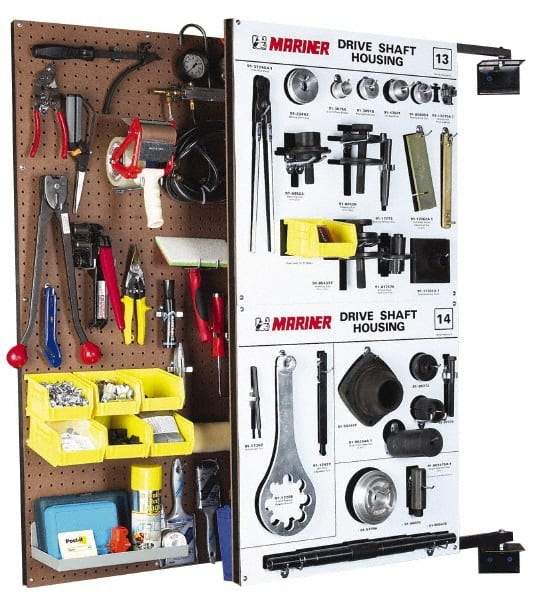 Triton - 24" Wide x 48" High Swing Panel Peg Board Storage System - 1 Panel, Tempered Pegboard/Steel, Tan - Industrial Tool & Supply