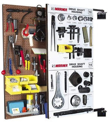 Triton - 24" Wide x 48" High Swing Panel Peg Board Storage System - 1 Panel, Tempered Pegboard/Steel, Tan - Industrial Tool & Supply