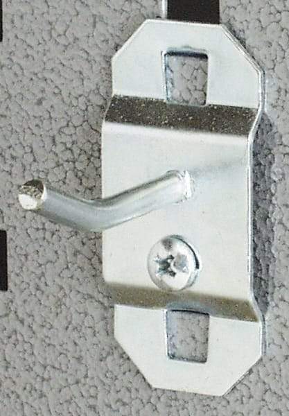 Triton - 3/16" Diam, 1/2" Long Single Angled End Pegboard Hook - 1-3/8" Projection, 30° Bend, 19/64" Bend Length, Steel - Industrial Tool & Supply