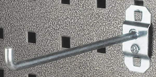 Triton - 3/16" Diam, 2" Long Single Angled End Pegboard Hook - 2-3/8" Projection, 90° Bend, 5/8" Bend Length, Steel - Industrial Tool & Supply