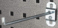 Triton - 3/16" Diam, 2" Long Single Angled End Pegboard Hook - 2-3/8" Projection, 90° Bend, 5/8" Bend Length, Steel - Industrial Tool & Supply