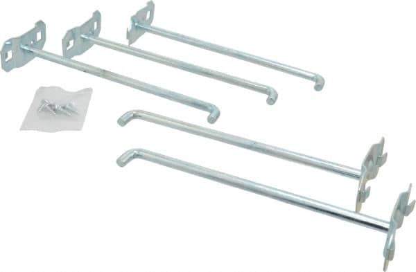 Triton - 1/4" Diam, 6" Long Single Angled End Pegboard Hook - 6-3/8" Projection, 90° Bend, 45/64" Bend Length, Steel - Industrial Tool & Supply