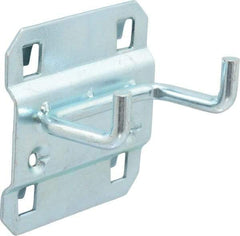 Triton - 3/16" Diam, 1" Long Double Arm Pegboard Hook - 1-3/8" Projection, 90° Bend, 3/4" Bend Length, Steel - Industrial Tool & Supply