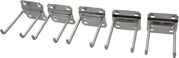 Triton - 3/16" Diam, 3" Long Double Rod 90° End Bend Pegboard Hook - 3-3/8" Projection, 90° Bend, 3/4" Bend Length, Steel - Industrial Tool & Supply