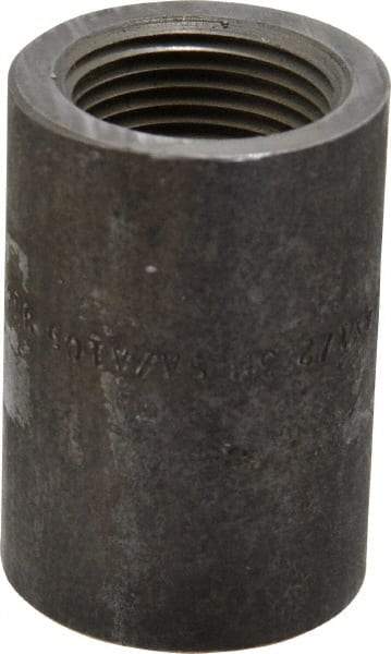 Made in USA - Size 3/4 x 1/2", Class 3,000, Forged Carbon Steel Black Pipe Reducing Coupling - 3,000 psi, Threaded End Connection - Industrial Tool & Supply