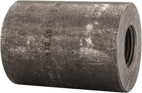 Made in USA - Size 1 x 1/2", Class 3,000, Forged Carbon Steel Black Pipe Reducing Coupling - 3,000 psi, Threaded End Connection - Industrial Tool & Supply