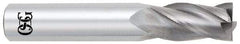 OSG - 9/16", 1-1/8" LOC, 9/16" Shank Diam, 3-1/2" OAL, 4 Flute, Solid Carbide Square End Mill - Single End, Uncoated, Spiral Flute, 30° Helix, Centercutting, Right Hand Cut, Right Hand Flute, Series 454 - Industrial Tool & Supply