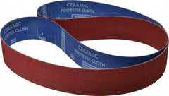 Norton - 2" Wide x 60" OAL, 50 Grit, Ceramic Abrasive Belt - Ceramic, Coarse, Coated, Y Weighted Cloth Backing, Series R981 - Industrial Tool & Supply