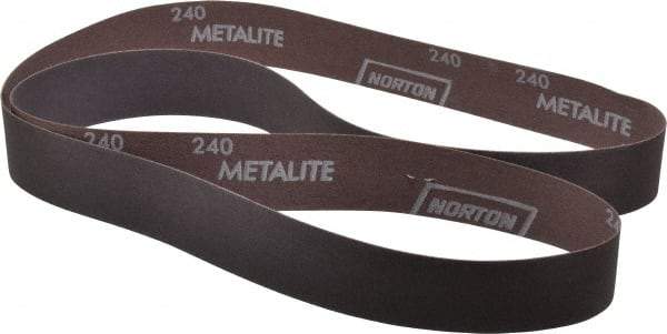 Norton - 1-1/2" Wide x 60" OAL, 240 Grit, Aluminum Oxide Abrasive Belt - Aluminum Oxide, Very Fine, Coated, Series R228 - Industrial Tool & Supply