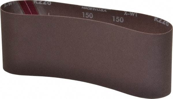 Norton - 4" Wide x 24" OAL, 150 Grit, Aluminum Oxide Abrasive Belt - Aluminum Oxide, Very Fine, Coated, Series R228 - Industrial Tool & Supply