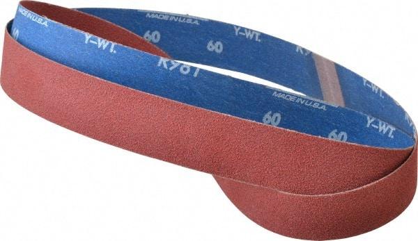 Norton - 1-1/2" Wide x 60" OAL, 60 Grit, Ceramic Abrasive Belt - Ceramic, Medium, Coated, Y Weighted Cloth Backing, Series R981 - Industrial Tool & Supply