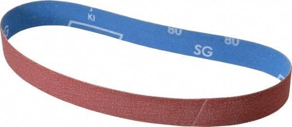 Norton - 1" Wide x 24" OAL, 80 Grit, Ceramic Abrasive Belt - Ceramic, Medium, Coated, Y Weighted Cloth Backing, Series R981 - Industrial Tool & Supply