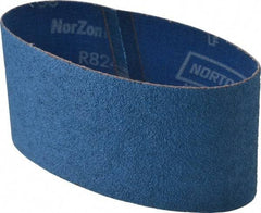 Norton - 3-1/2" Wide x 15-1/2" OAL, 50 Grit, Zirconia Alumina Abrasive Belt - Zirconia Alumina, Coarse, Coated, Y Weighted Cloth Backing, Series R824 - Industrial Tool & Supply