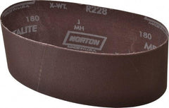 Norton - 3" Wide x 21" OAL, 180 Grit, Aluminum Oxide Abrasive Belt - Aluminum Oxide, Very Fine, Coated, Series R228 - Industrial Tool & Supply