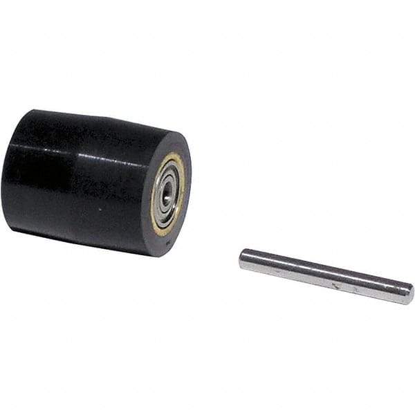Dynabrade - 3/4" Diam x 7/8" Wide Contact Wheel Assembly - 3/8" Arbor Hole, Crowned, 70 Duro Rubber Face - Industrial Tool & Supply