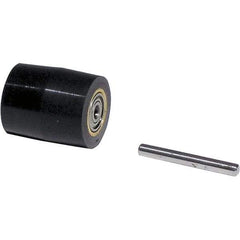 Dynabrade - 3/4" Diam x 7/8" Wide Contact Wheel Assembly - 3/8" Arbor Hole, Crowned, 70 Duro Rubber Face - Industrial Tool & Supply