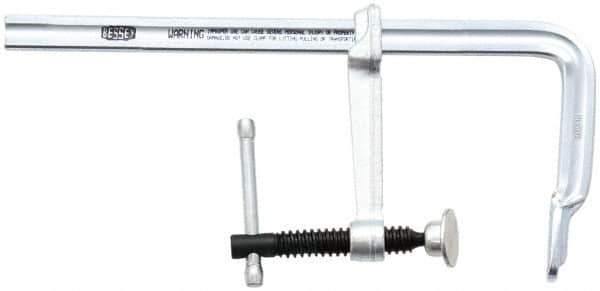 Bessey - 2-1/4" Deep Throat, 4" Max Capacity, Standard Sliding Arm Clamp - 400 Lb Clamping Pressure, 0.465" Spindle Diam - Industrial Tool & Supply