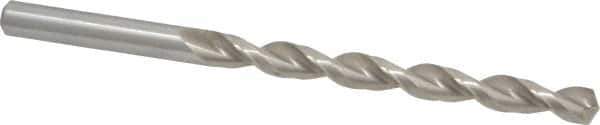 Chicago-Latrobe - Letter F 135° High Speed Steel Jobber Drill - Bright Finish, Right Hand Cut, Parabolic Flute, Straight Shank, 4-1/8" OAL, Notched Point - Industrial Tool & Supply