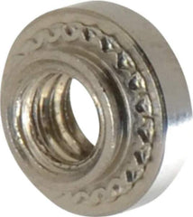 Electro Hardware - #6-32, 0.056" Min Panel Thickness, Round Head, Clinch Captive Nut - 0.28" Head Diam, 0.1875" Mounting Hole Diam, 0.07" Head Height, Passivated Stainless Steel - Industrial Tool & Supply