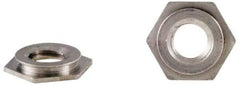 Electro Hardware - #6-32, 0.0619" Min Panel Thickness, Hex Head, Flush Mount Captive Nut Captive Nut - 0.25" Head Diam, 0.203" Mounting Hole Diam, 0.018" Head Height, Passivated Stainless Steel - Industrial Tool & Supply