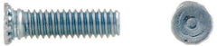 Electro Hardware - 10-24 Thread, 3/8" OAL, 0.04" Min Panel Thickness, Steel Captive Stud - Zinc Plated, C1005 to C1018 Grade, 0.1" Head Height - Industrial Tool & Supply