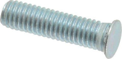 Electro Hardware - 10-32 Thread, 3/4" OAL, 0.04" Min Panel Thickness, Steel Captive Stud - Zinc Plated, C1005 to C1018 Grade, 0.1" Head Height - Industrial Tool & Supply