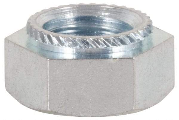 Electro Hardware - M5x0.80, 1mm Min Panel Thickness, Hex Head, Clinch Captive Nut - 8mm Head Diam, 6.5mm Mounting Hole Diam, 3.1mm Head Height, Passivated Stainless Steel - Industrial Tool & Supply