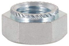 Electro Hardware - M4x0.70, 1mm Min Panel Thickness, Hex Head, Clinch Captive Nut - 7mm Head Diam, 5.5mm Mounting Hole Diam, 2.3mm Head Height, Passivated Stainless Steel - Industrial Tool & Supply