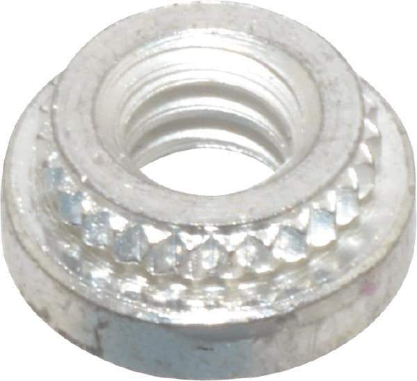 Electro Hardware - #6-32, 0.0599" Min Panel Thickness, Round Head, Broach Captive Nut - 0.281" Head Diam, 0.213" Mounting Hole Diam, 0.065" Head Height, Tin Plated Steel - Industrial Tool & Supply