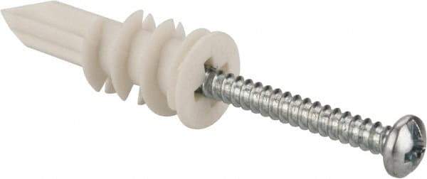 Toggler - #6 to 8 Screw, 1/4" Diam, 1-1/4" Long, 3/8 to 5/8" Thick, Self Drilling Drywall & Hollow Wall Anchor - Thermoplastic Alloy, Grade Proprietary Thermoplastic Alloy, Use in Drywall - Industrial Tool & Supply