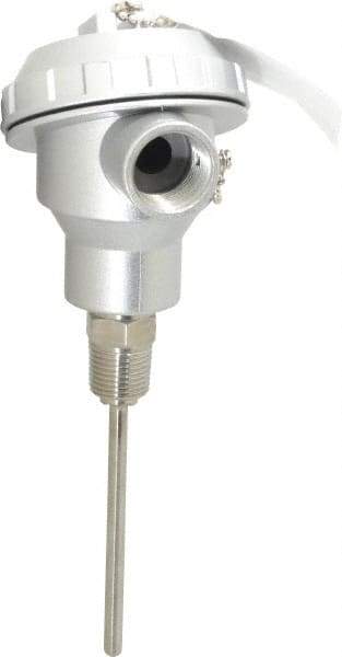 Thermo Electric - -148 to 900°F, 100 OMS Industrial RTD, Thermocouple Probe - 1/2 Inch Hex Mount, 4 Inch Probe Sheath Length, 10 Sec Response Time - Industrial Tool & Supply