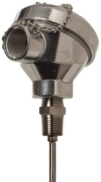 Thermo Electric - -148 to 900°F, 100 OMS Industrial RTD, Thermocouple Probe - 1/2 Inch Hex Mount, 9 Inch Probe Sheath Length, 10 Sec Response Time - Industrial Tool & Supply