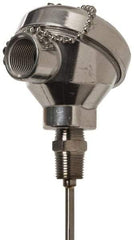 Thermo Electric - -148 to 900°F, 100 OMS Industrial RTD, Thermocouple Probe - 1/2 Inch Hex Mount, 9 Inch Probe Sheath Length, 10 Sec Response Time - Industrial Tool & Supply