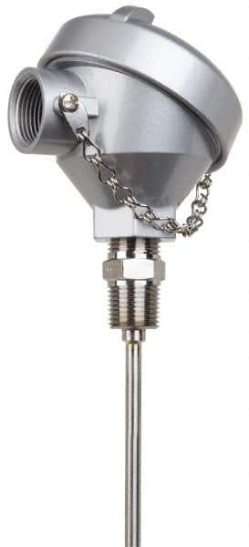 Thermo Electric - -148 to 900°F, 100 OMS Industrial RTD, Thermocouple Probe - 1/2 Inch Hex Mount, 12 Inch Probe Sheath Length, 10 Sec Response Time - Industrial Tool & Supply