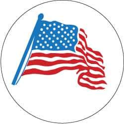 NMC - Hard Hat Label - Red & Blue on White, 2" Thick, For Accident Prevention - Industrial Tool & Supply