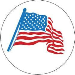 NMC - Hard Hat Label - Red & Blue on White, 2" Thick, For Accident Prevention - Industrial Tool & Supply
