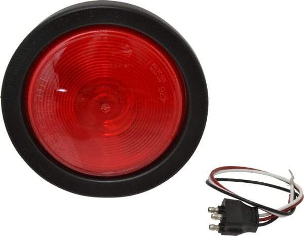 Peterson - 4" Long, 25 Watt, 2.1 Amp, Red Sealed Lighting Stop, Turn & Tail Light - 12 Volts, Includes Grommet, Light & Pigtail - Industrial Tool & Supply