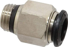 Alpha Technologies - 10mm Outside Diam, 1/4 Universal, Nickel Plated Brass Push-to-Connect Tube Male Connector - 250 Max psi, Tube to Universal Thread Connection, Buna O-Ring - Industrial Tool & Supply